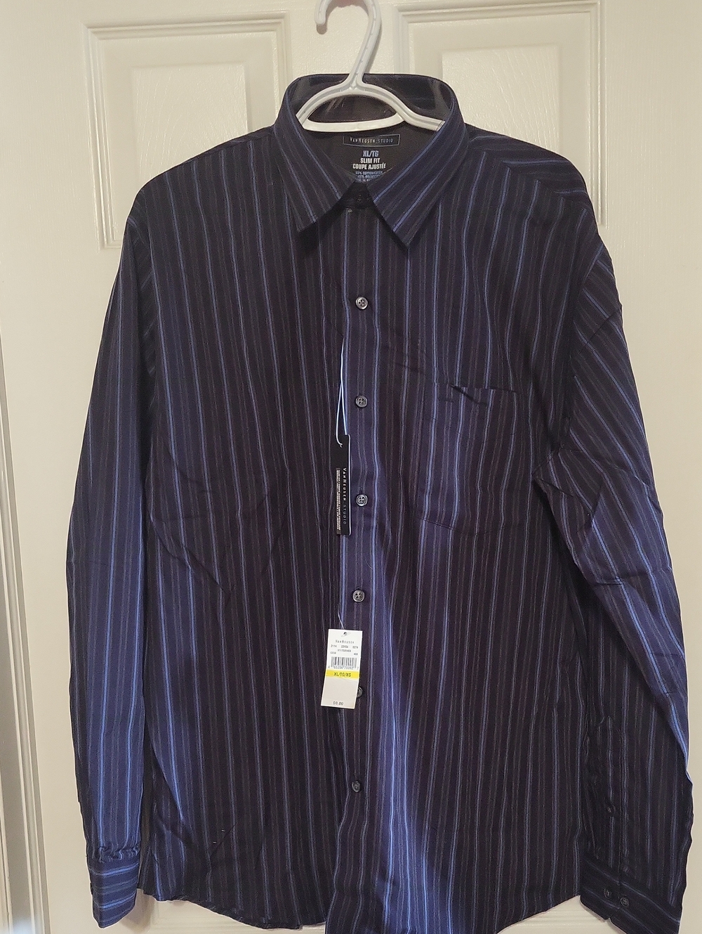 Van Heusen Navy and Light Blue Pinstripe Dress Shirt